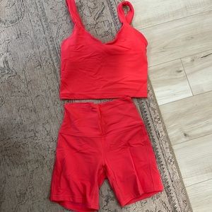 lululemon align tank and bike short size 4